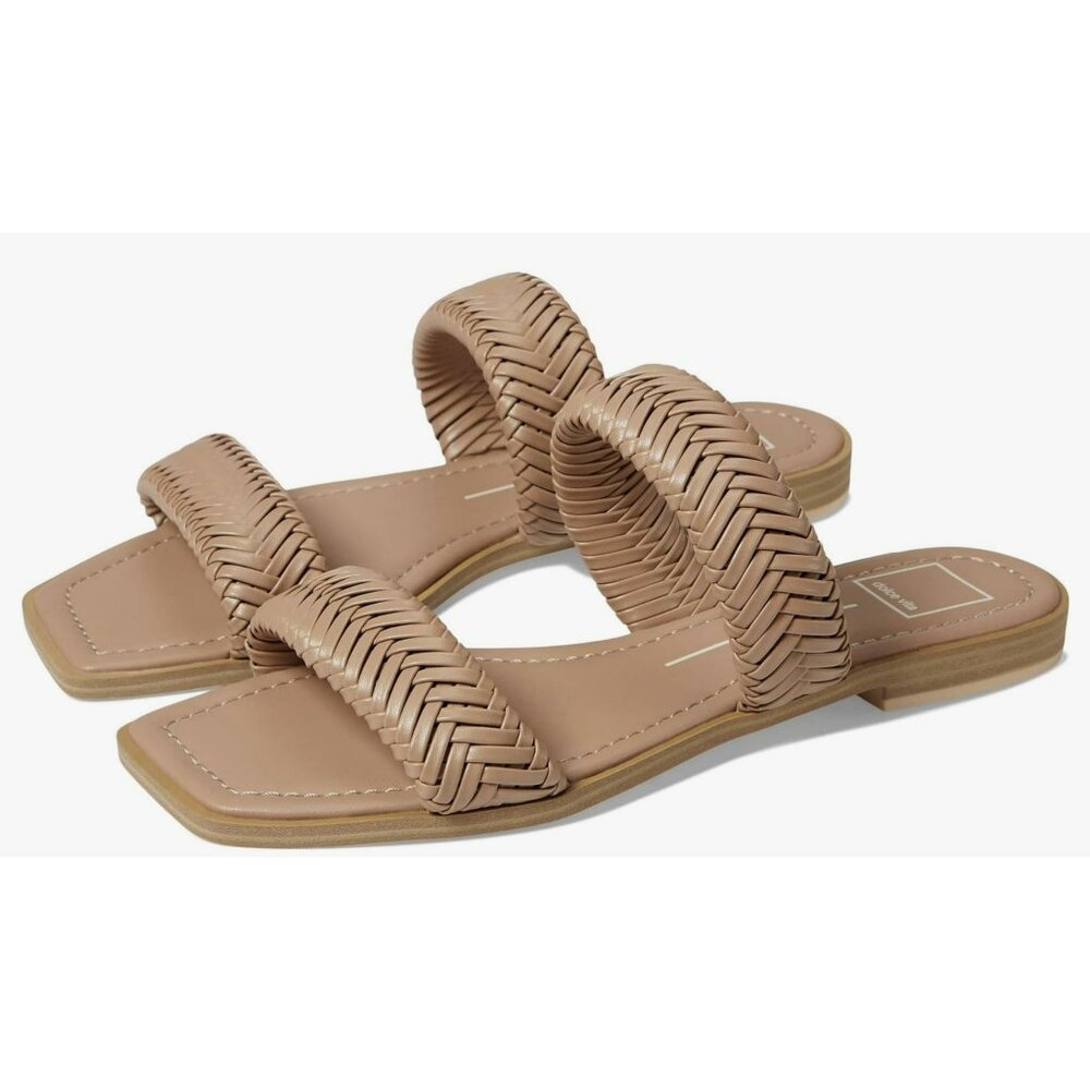 Dolce Vita Inya Nude Tan Strap Sandal Slip On Flat Shoes Size 6